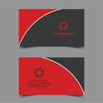 Business card red and black color