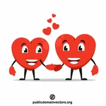 ハート型のキャラクターが二人います