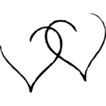 Twee zwarte harten vector illustratie