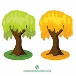 Two trees vector clip art
