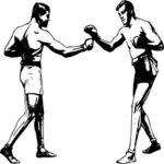 İki boksör çizim vektör