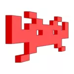 3D space Invader vektör grafikleri