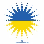Ukrainas flagga halv tons form