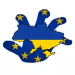 EU tarttuu Ukrainaan vektorikuva