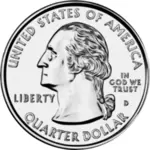 美国四分之一美元硬币矢量绘图