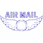 Dessin d'empreinte de timbre en caoutchouc pour le courrier aérien vectoriel