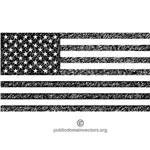 Flag of USA in black and white