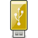 Grafis vektor kecil kuning USB stick