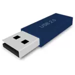 USB Flash Drive in immagine vettoriale prospettiva 3D