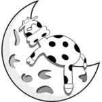 וקטור ציור של טלה ישן על חצי ירח