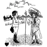 Иллюстрация влюбленных день Святого Валентина