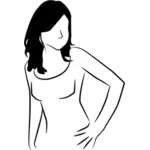 Vector clip art of slim woman sketch