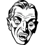 Vector image of shouting vampire head