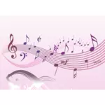 Winding musical notes vector image