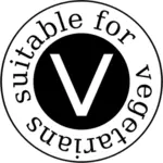 Vector illustraties van geschikt voor vegetariërs voedsel stempel