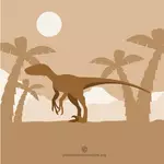 ديناصور صورة ظلية ناقلات قصاصة الفن