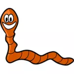 Vector illustration of happy cartoon worm
