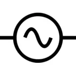 Grafika wektorowa znaku dostaw prądu przemiennego