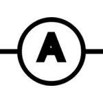 IEC styl ampér metr symbol vektorové kreslení