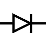 IEC stijl diode symbool vector tekening