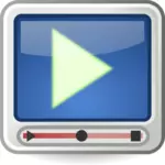 Ilustración PC reproductor de vídeo icono vector