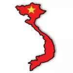 Vietnam flagg og kart