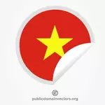 Etiqueta engomada de peeling con la bandera de Vietnam
