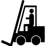 Small forklift silhouette vector image
