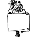 Santa CLaus announcement board vector drawing
