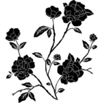 בתמונה וקטורית של גזע ארוך ורדים