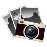 Vintage camera icon vector image