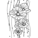 Vector clip art of flowers in bloom