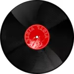 Vector image of gramophone record with shadow