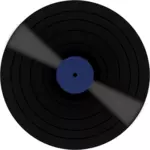 Vector de la imagen del disco de vinilo con etiqueta azul