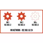 Vector clip art of virtual machine network label