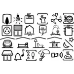 Vector graphics of selection of electrical appliances symbols
