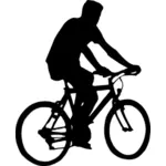Gambar vektor siluet pengendara sepeda