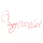 Happy new year in handwritten letters vector image