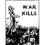 战争杀死海报矢量绘图