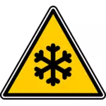 Ilustração em vetor de sinal de aviso de congelamento triangular