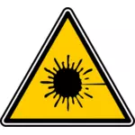 Vector image of triangular laser ray warning sign