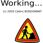 Vector drawing of working sign for a computer process