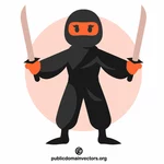 Ninja warrior tecknad clipart