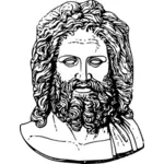Grafika wektorowa z głowy Zeusa Bóg grecki