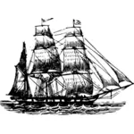 Bark boat vector image