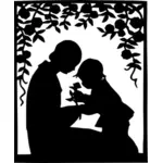 Moeder en kind silhouet vector afbeelding