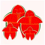 Vector image of watermelon family