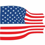 Bandeira americana ondulada