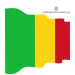 Wavy flag of the Republic of Mali