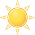 Vector drawing of color weather forecast icon for sunny sky